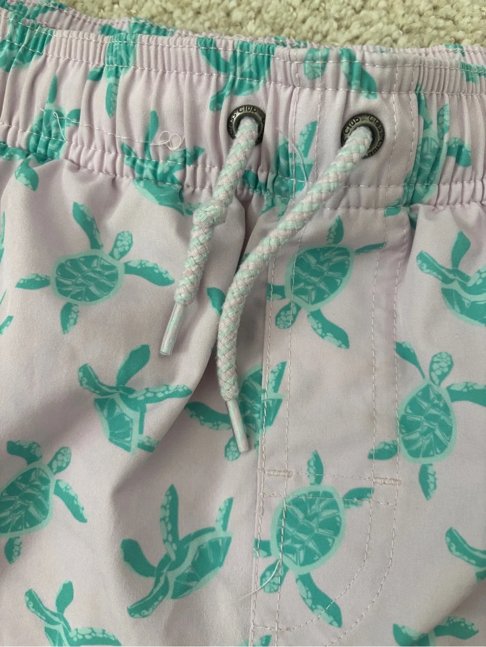Class Club Kids Swim Trunks Pink with Teal Turtle Print Nordstrom